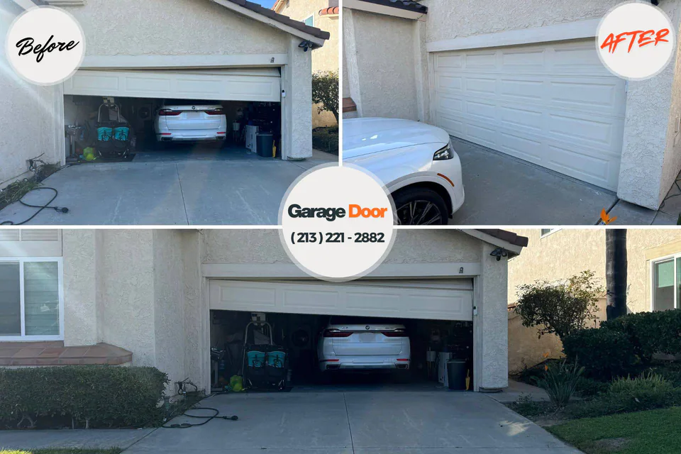 Before and after: garage door repair Iowa City, IA